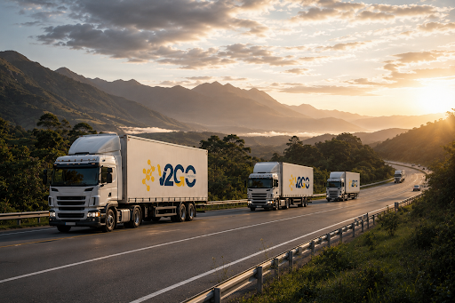 Equipo de transportadores dirigiéndose a bodegas de almacenamiento en Colombia
