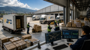 Bodegas de almacenamiento en Colombia: cómo elegir la correcta para tu negocio Bodega donde un equipo esta organizando la logística de ultima milla en Colombia