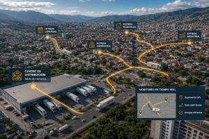 ¿Qué es un operador logístico y por qué tu empresa lo necesita? Mapa de ciudad marcando a donde llega la logística de ultima milla Colombia
