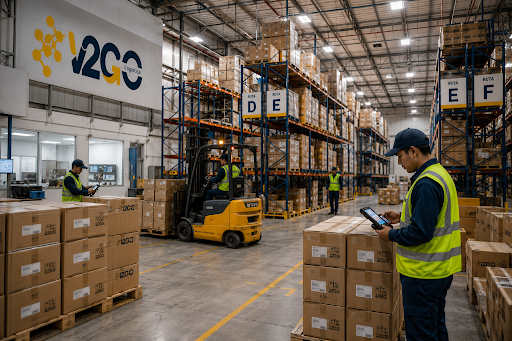 Operador logístico organizando pedidos en el sistema